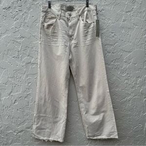 Hudson Jeans Relaxed Straight Wide Leg Jeans in Off-White